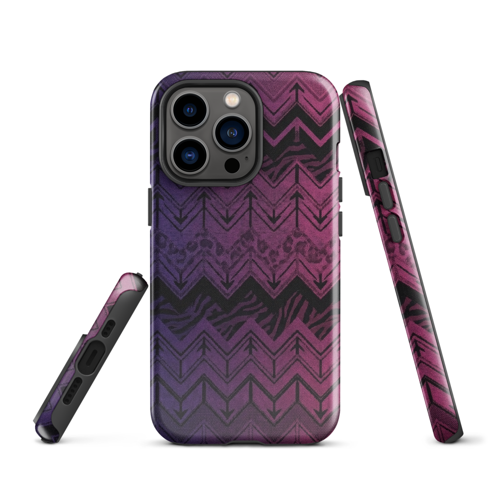 Purple to Pink Chevron Zebra & Leopard Print Tough Case for iPhone®