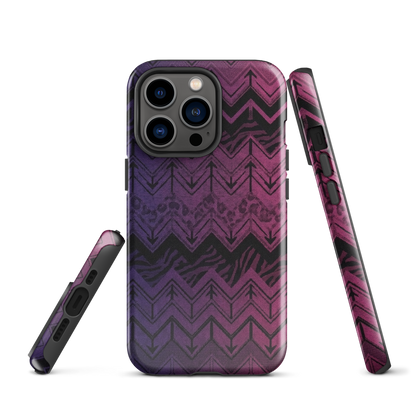Purple to Pink Chevron Zebra & Leopard Print Tough Case for iPhone®
