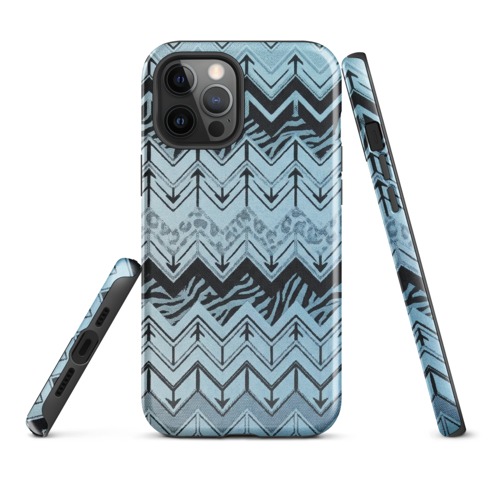 Blue Chevron Zebra & Leopard Print Tough Case for iPhone®