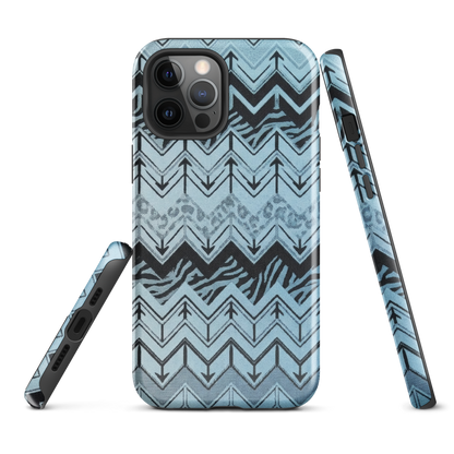 Blue Chevron Zebra & Leopard Print Tough Case for iPhone®