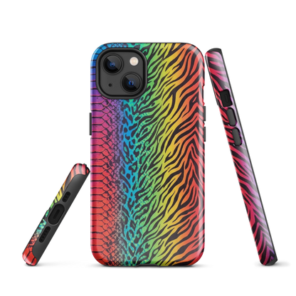 Vibrant Rainbow Snake Skin Leopard & Zebra Print Case for iPhone®