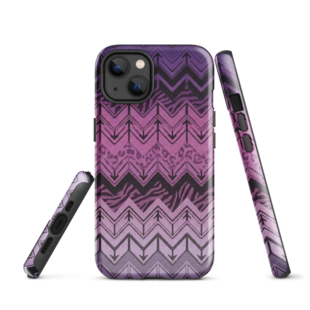 Purple Chevron Zebra & Leopard Print Tough Case for iPhone®