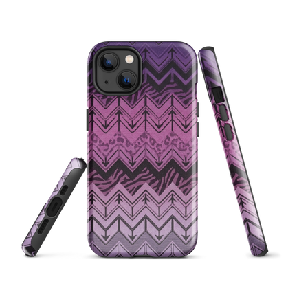 Purple Chevron Zebra & Leopard Print Tough Case for iPhone®