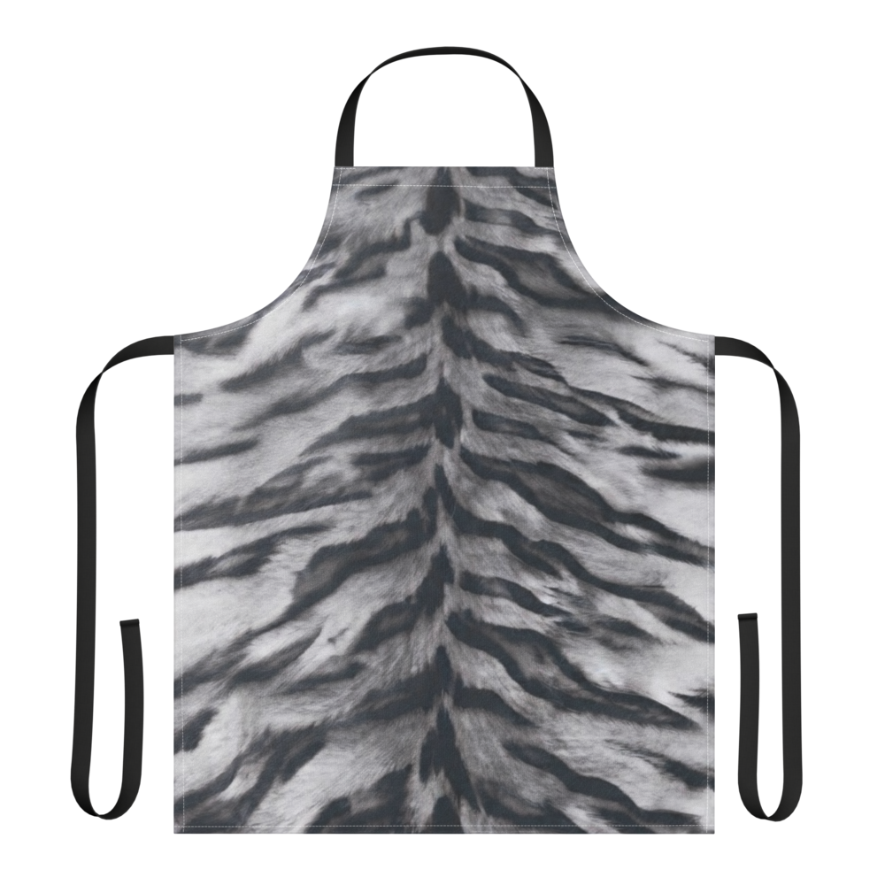 Gray Tiger Print Strap Apron