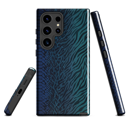 Blue & Teal Snake Skin Zebra & Leopard Print Tough Case for Samsung