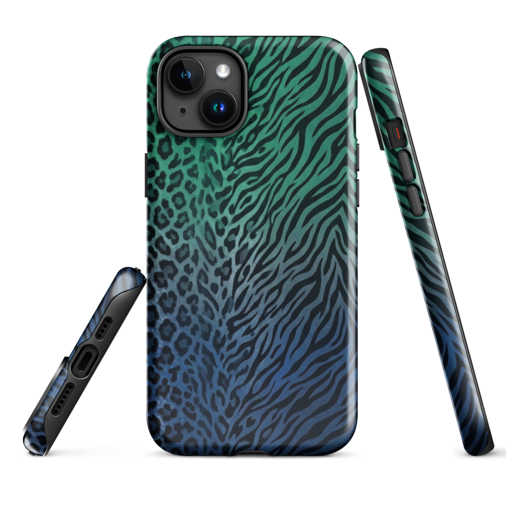 Blue to Teal Zebra & Leopard Print  Tough Case for iPhone®