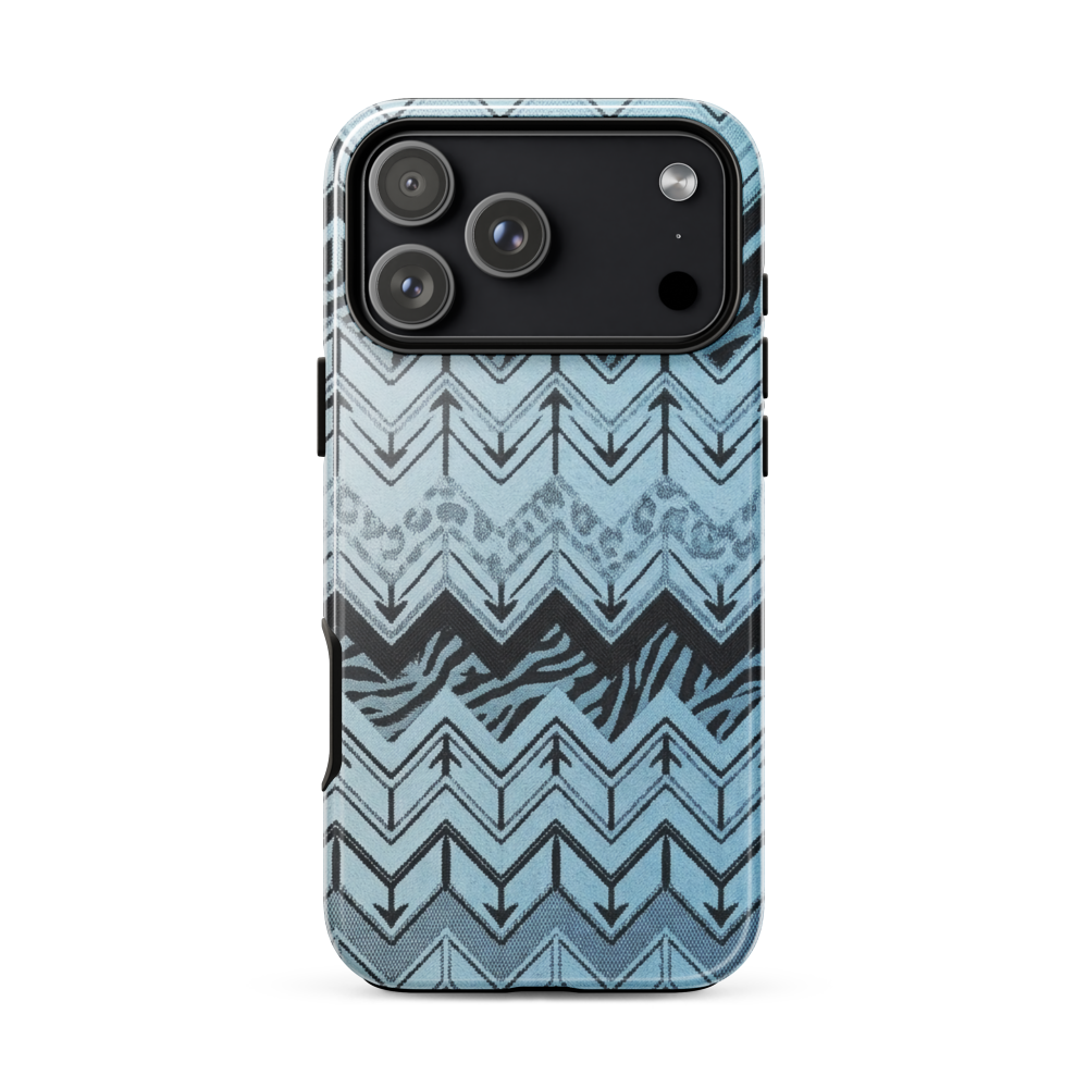 Blue Chevron Zebra & Leopard Print Tough Case for iPhone®