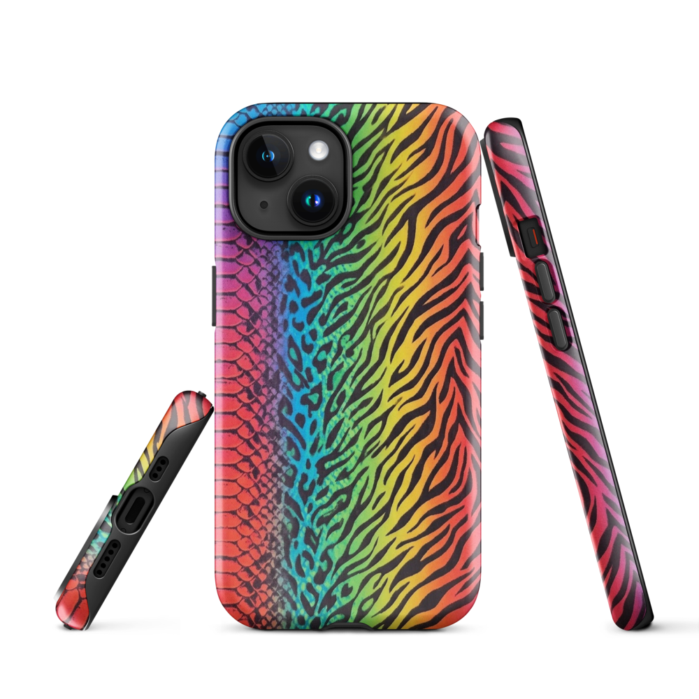 Vibrant Rainbow Snake Skin Leopard & Zebra Print Case for iPhone®