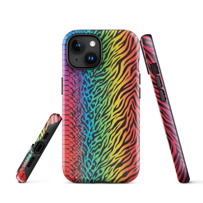 Vibrant Rainbow Snake Skin Leopard & Zebra Print Case for iPhone®
