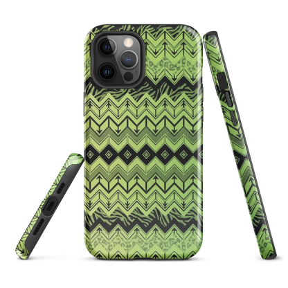 Lime Green Chevron Zebra & Leopard Print Tough Case for iPhone®