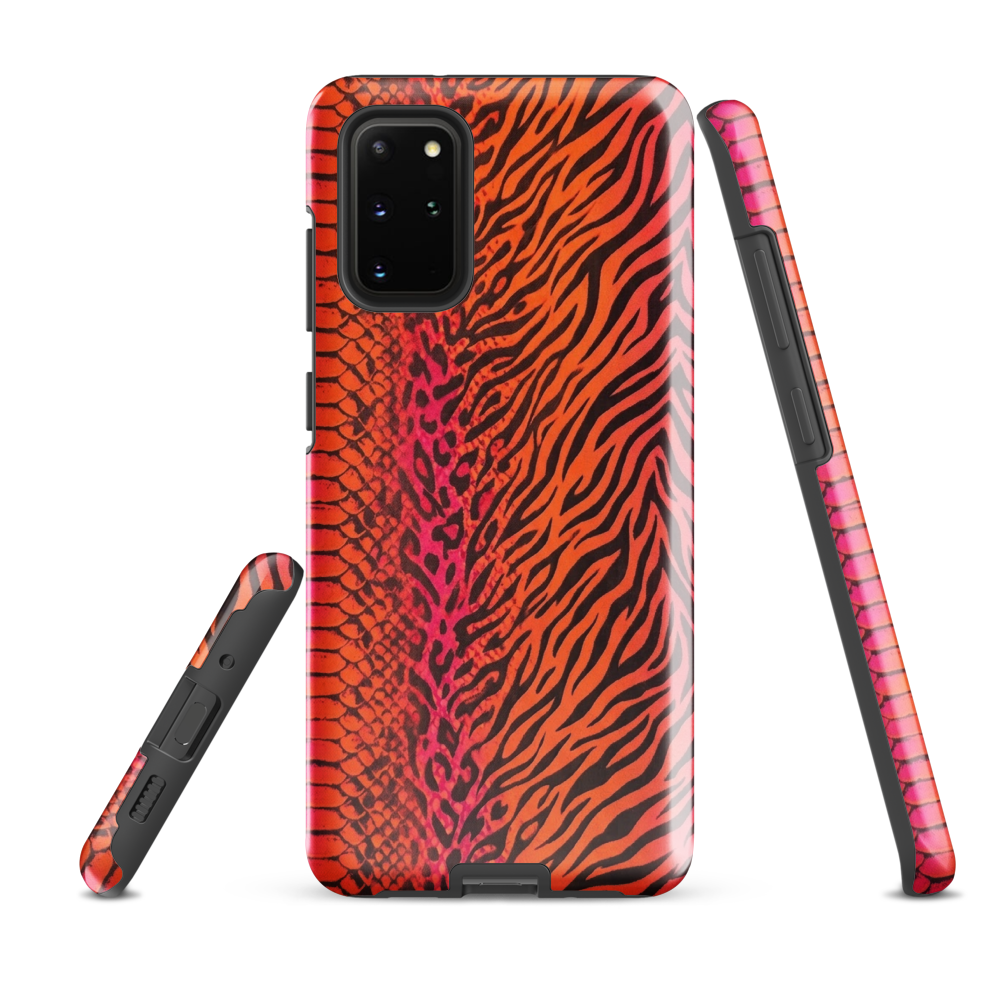 Sunset Orange & Pink Snake Skin Leopard & Zebra Print Tough Case for Samsung