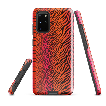 Sunset Orange & Pink Snake Skin Leopard & Zebra Print Tough Case for Samsung