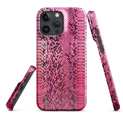Hot Pink to Light Pink Zebra Print Snap Case for iPhone