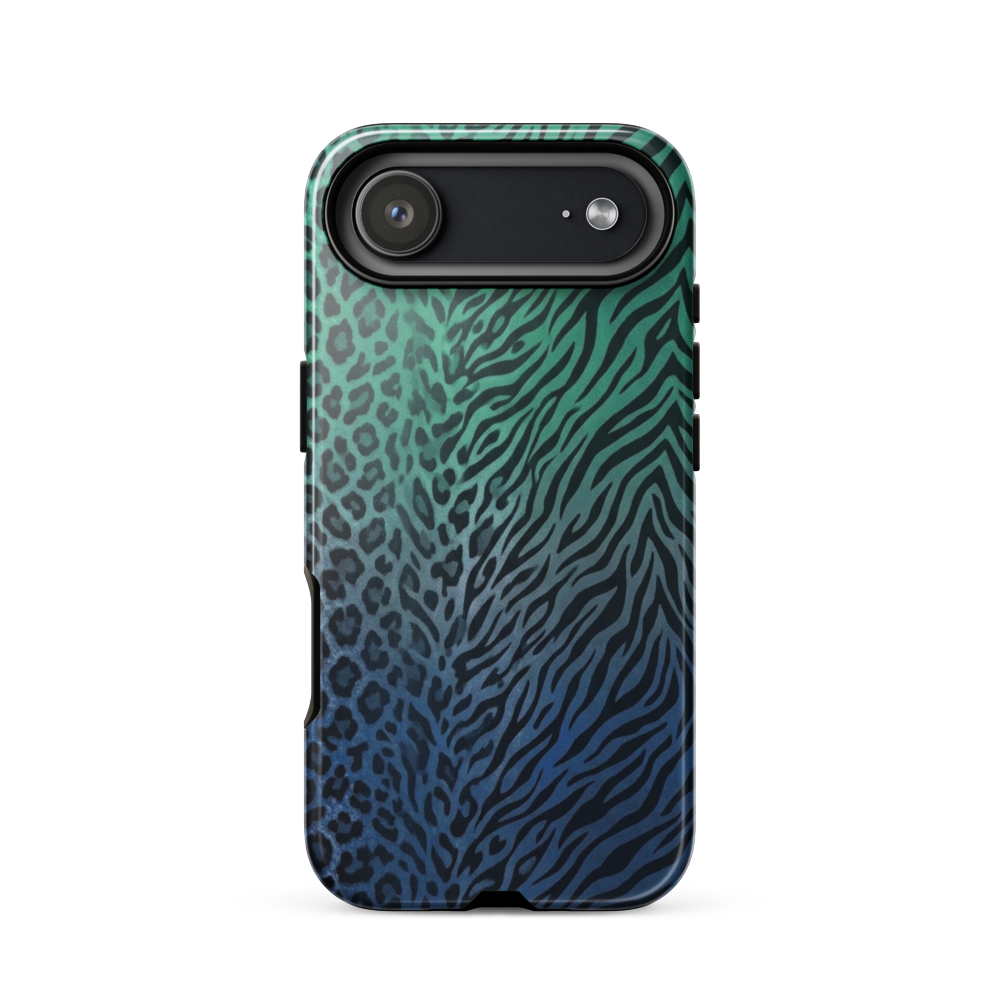 Blue to Teal Zebra & Leopard Print  Tough Case for iPhone®