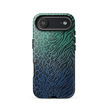 Blue to Teal Zebra & Leopard Print  Tough Case for iPhone®