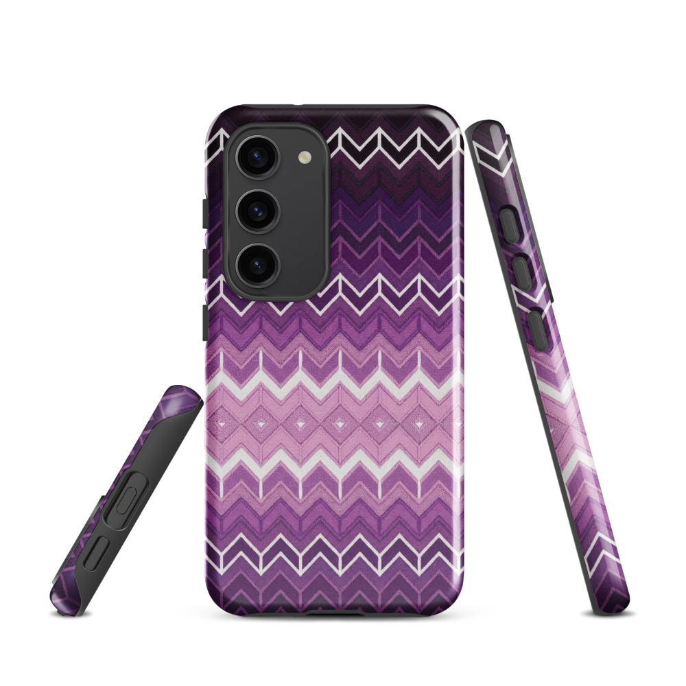 Purple Classic Chevron White Pattern Tough Case for Samsung