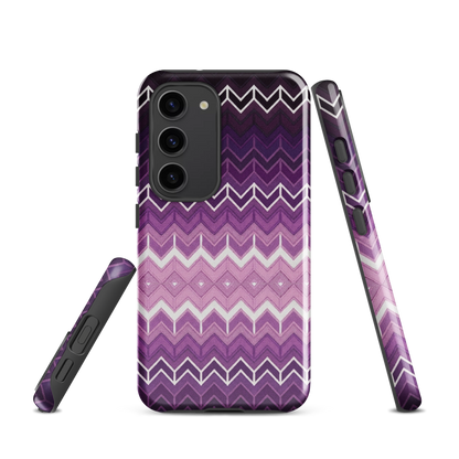 Purple Classic Chevron White Pattern Tough Case for Samsung