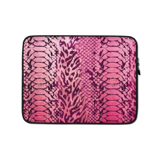 Pink Snake Skin & Leopard Print Laptop Sleeve