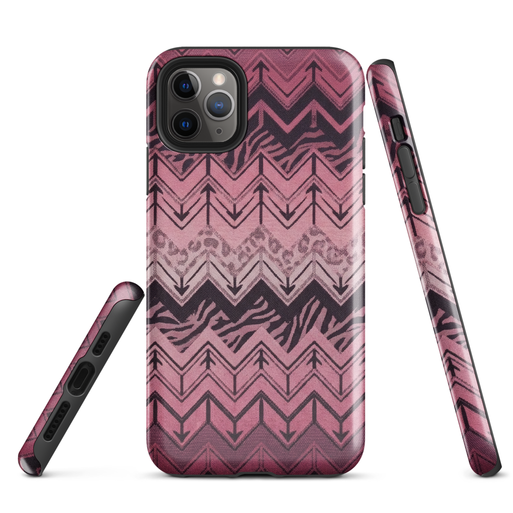 Pink Chevron Zebra & Leopard Print Tough Case for iPhone®