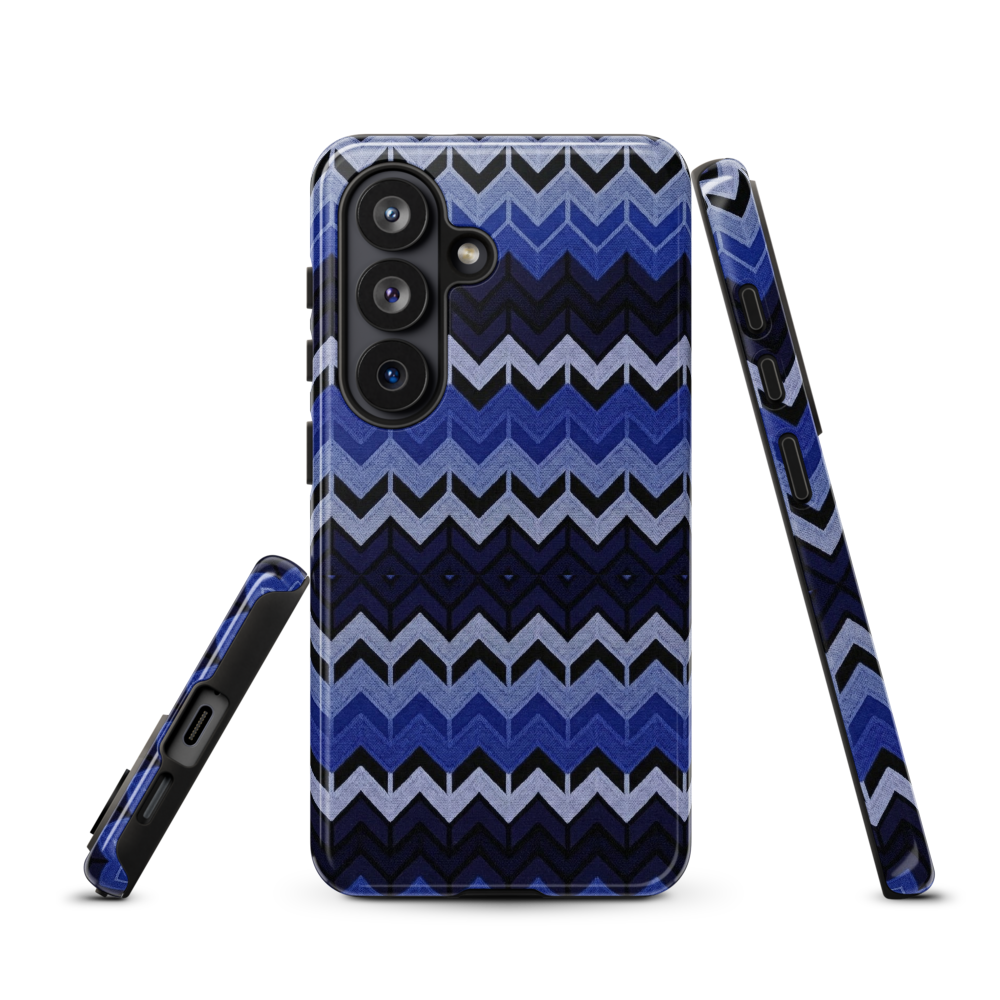 Blue Chevron Pattern Tough Case for Samsung