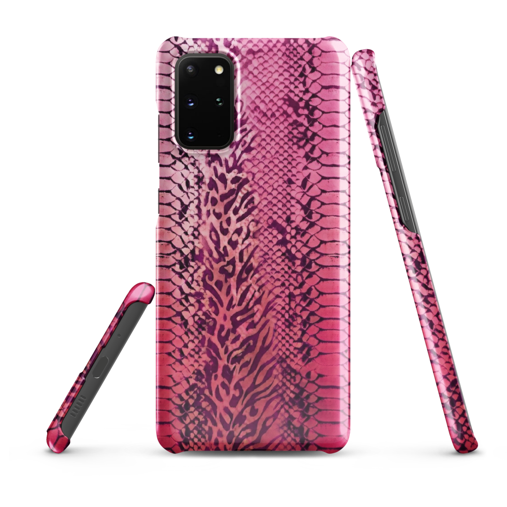 Neon Pink Snake Skin & Leopard Print Snap Case for Samsung