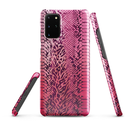 Neon Pink Snake Skin & Leopard Print Snap Case for Samsung