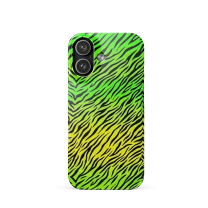 Green & Yellow  Zebra Print Snap Case for iPhone