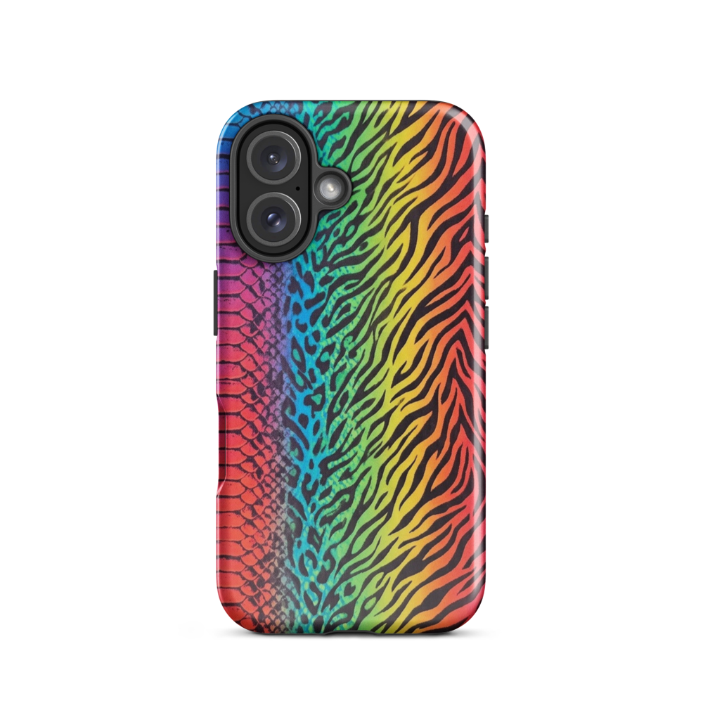 Vibrant Rainbow Snake Skin Leopard & Zebra Print Case for iPhone®