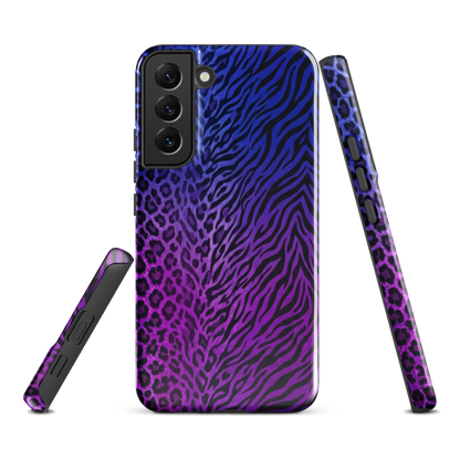Blue to Purple Zebra & Leopard Print Tough Case for Samsung