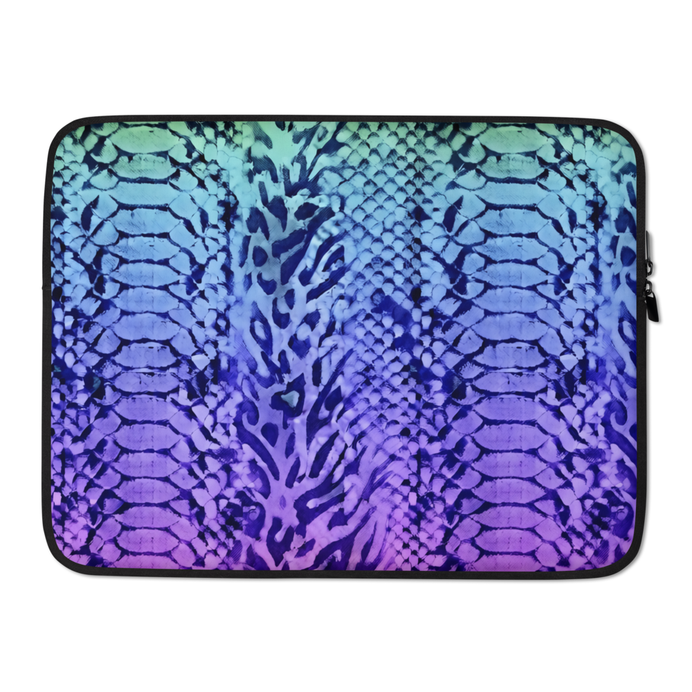 Rainbow Snake Scale and Leopard Print Laptop Sleeve