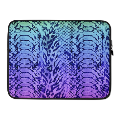 Rainbow Snake Scale and Leopard Print Laptop Sleeve