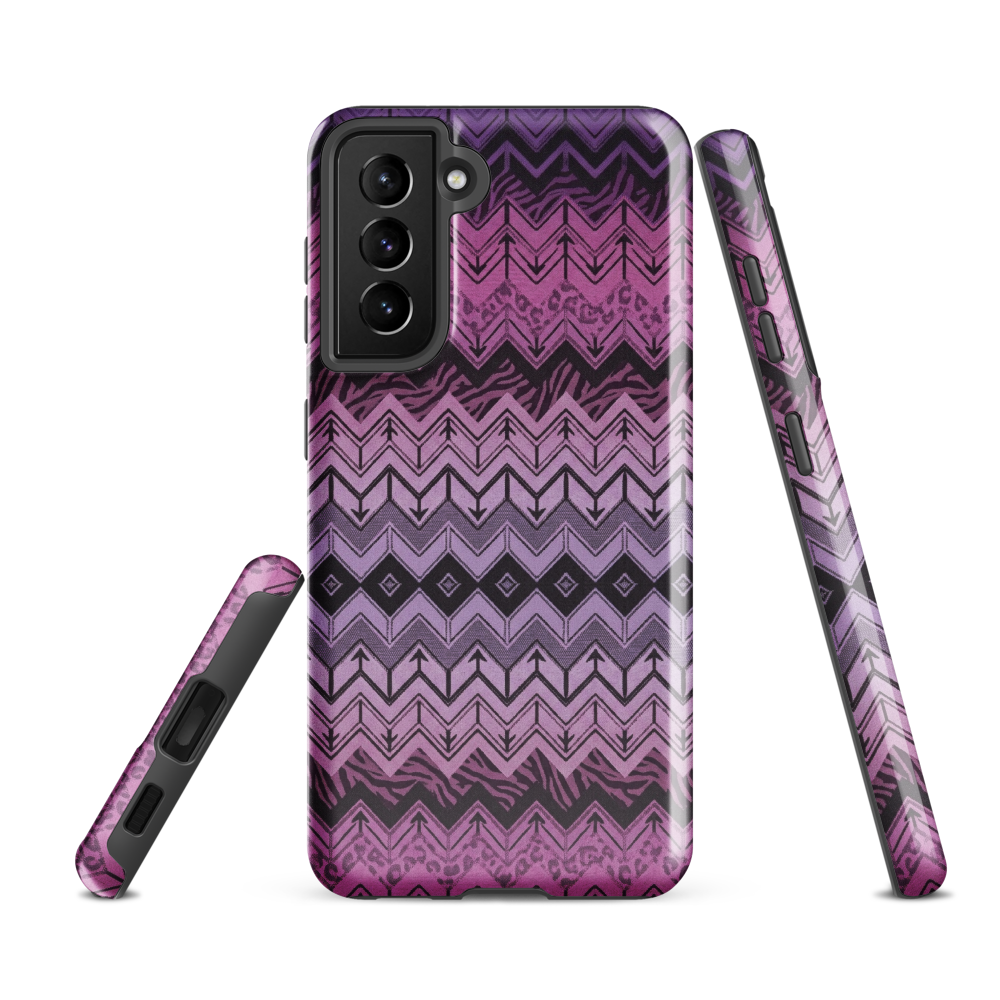 Purple Chevron Zebra & Leopard Print Tough Case for Samsung