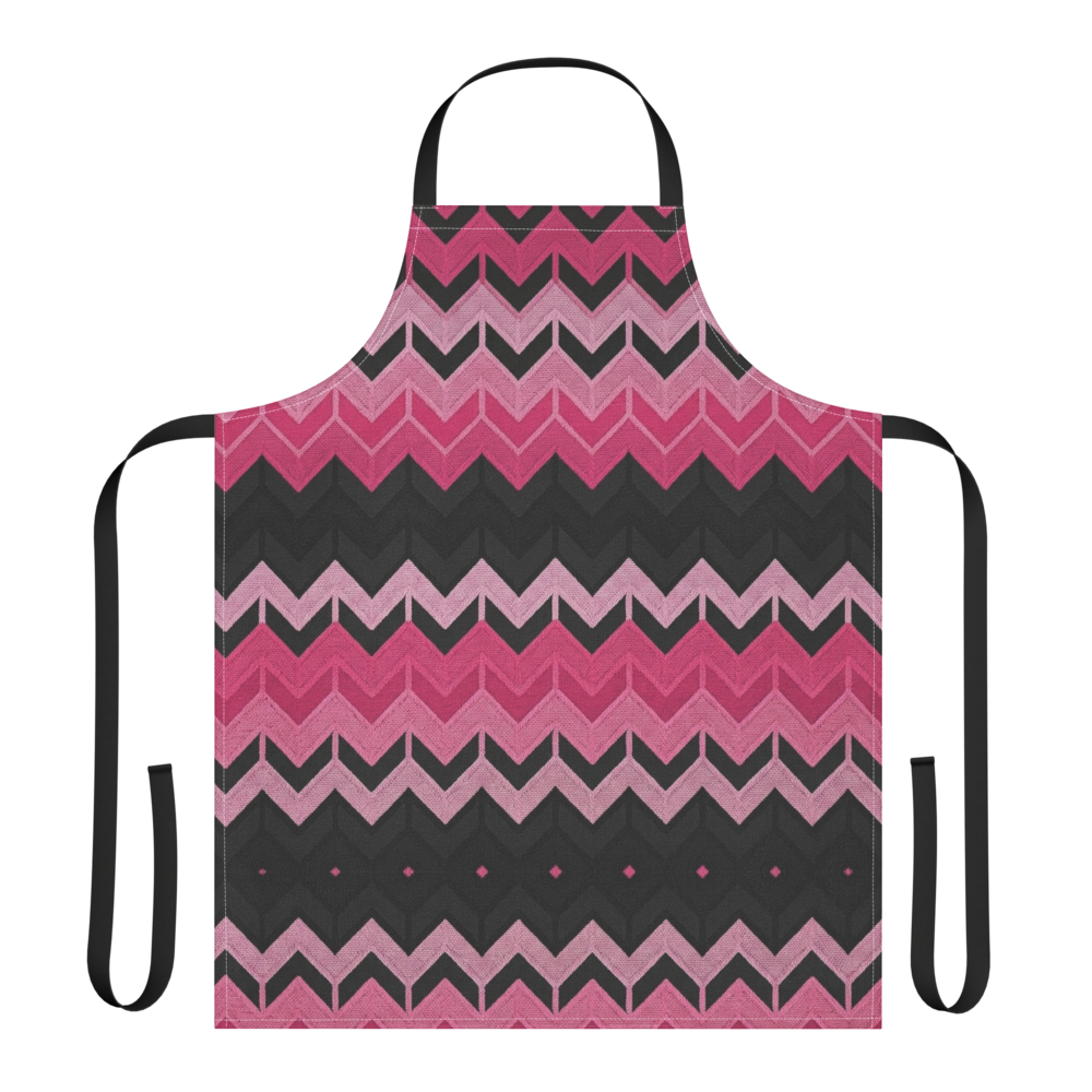Pink & Black Chevron Strap Apron