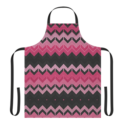 Pink & Black Chevron Strap Apron