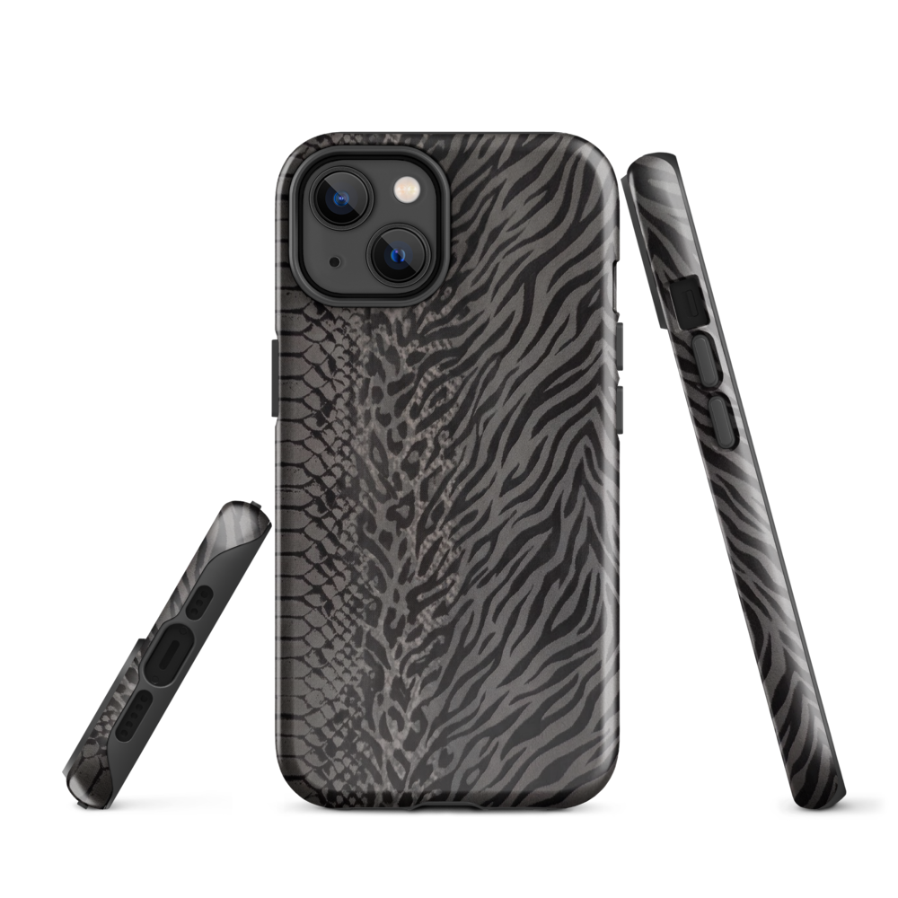 Dark Gray Zebra Print y2k inspired Tough Case for iPhone®