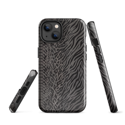 Dark Gray Zebra Print y2k inspired Tough Case for iPhone®