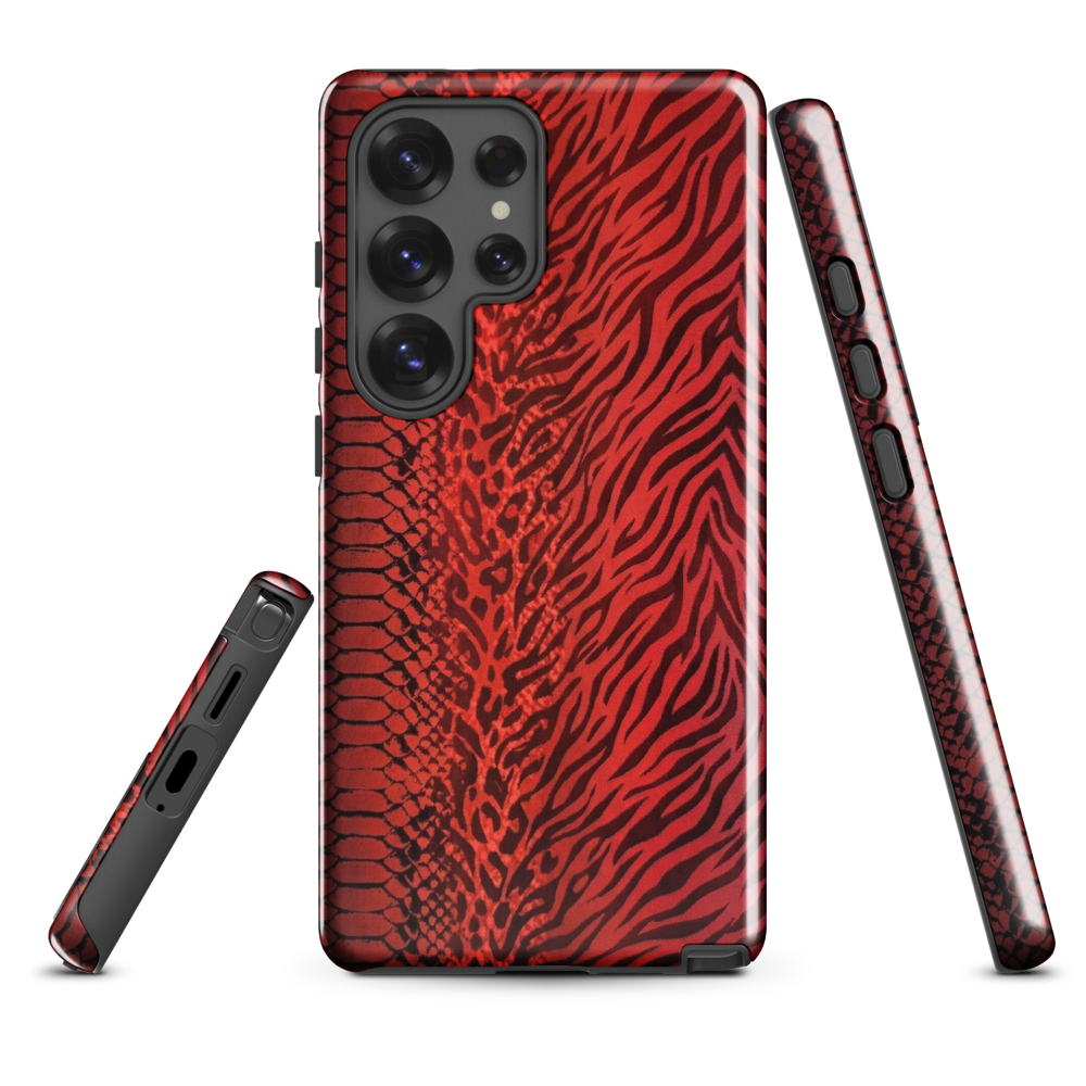 Red Zebra Snake & Leopard Print Tough Case for Samsung