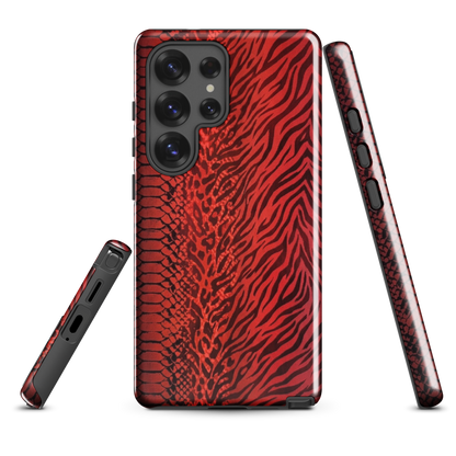 Red Zebra Snake & Leopard Print Tough Case for Samsung