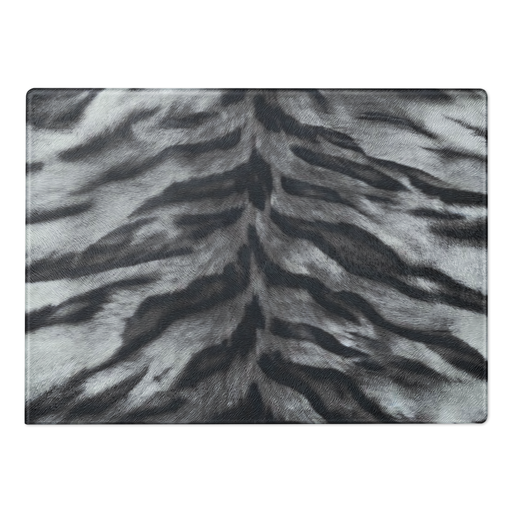 Gray Tiger Print Glass Cutting Board