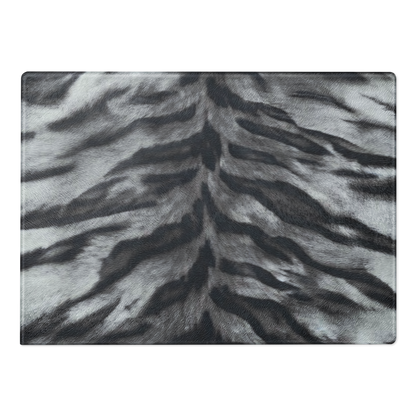 Gray Tiger Print Glass Cutting Board