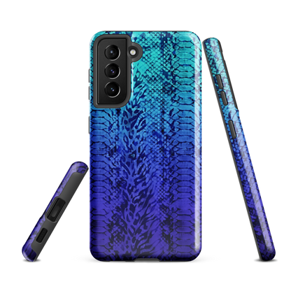 Vibrant Blue Snake & Leopard Print Tough Case for Samsung