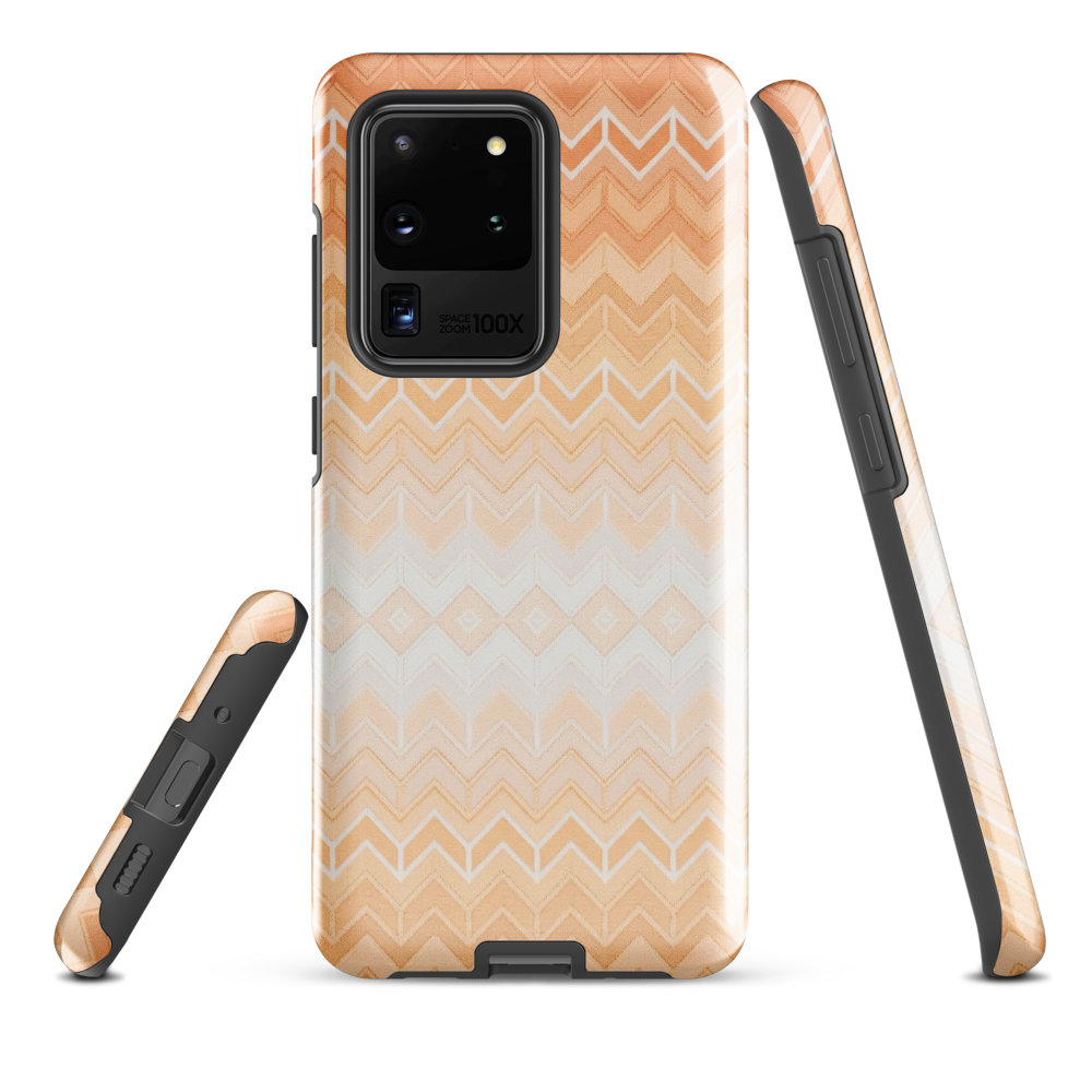 Orange Chevron Tough Case for Samsung