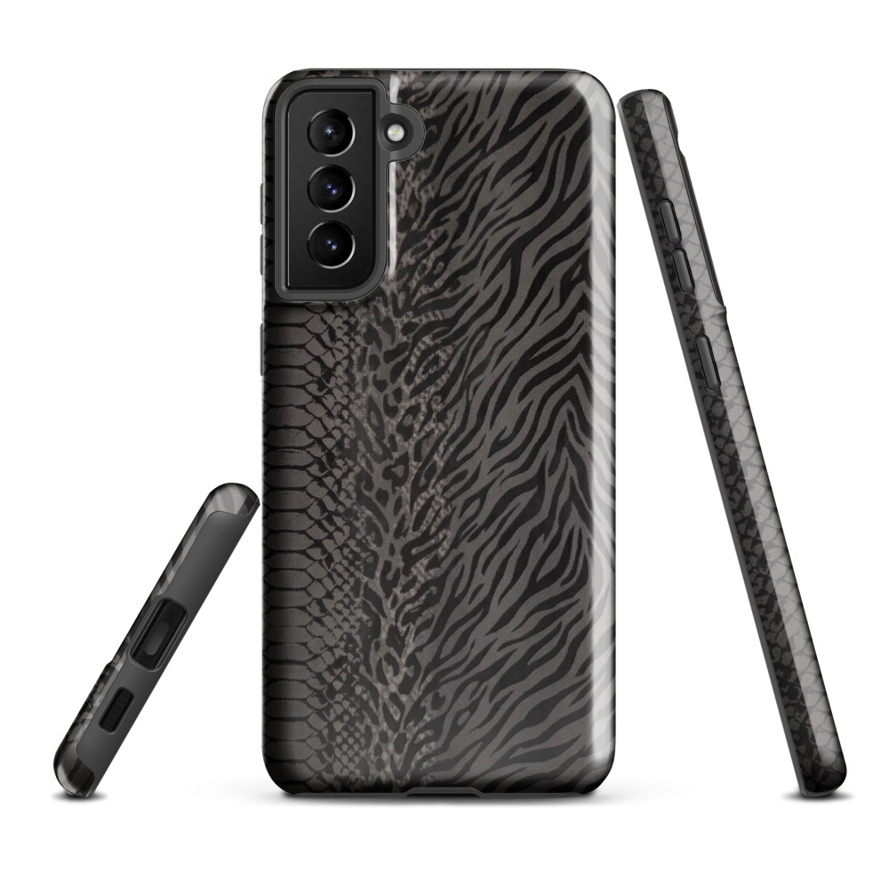 Black and Gray Zebra and Leopard print Tough Case for Samsung