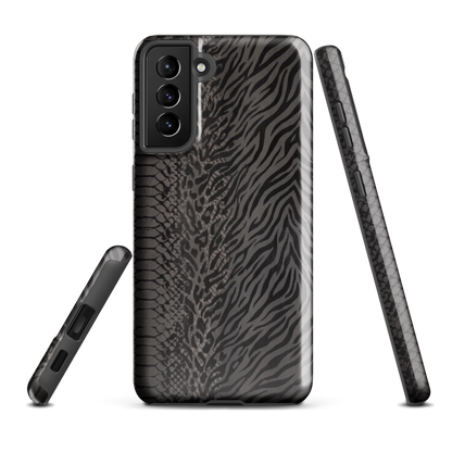 Black and Gray Zebra and Leopard print Tough Case for Samsung