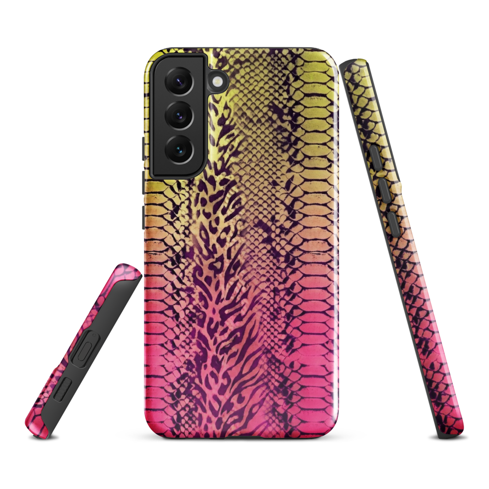Yellow & Pink Snake Skin & Leopard Print Tough Case for Samsung