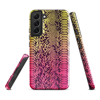 Yellow & Pink Snake Skin & Leopard Print Tough Case for Samsung
