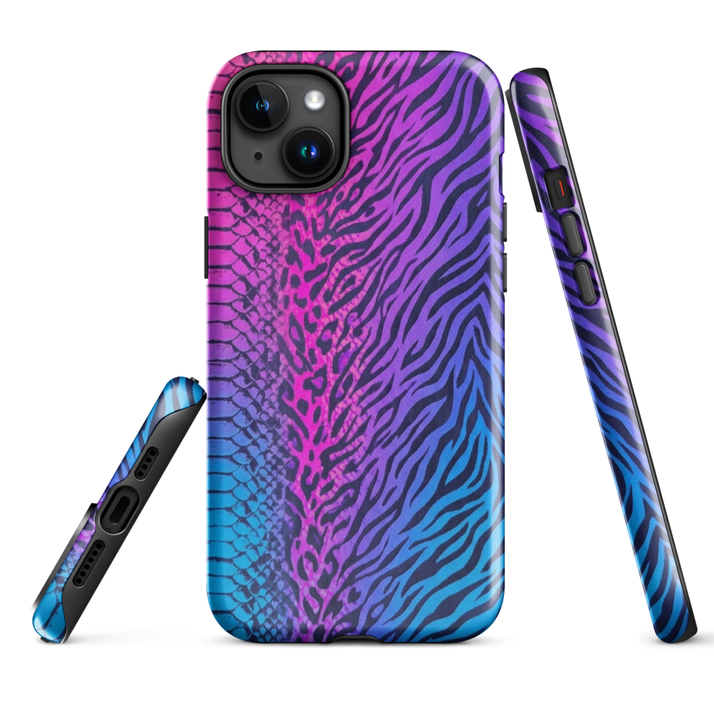 Pink & Blue Snake Skin Leopard & Zebra Print Tough Case for iPhone®