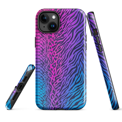Pink & Blue Snake Skin Leopard & Zebra Print Tough Case for iPhone®