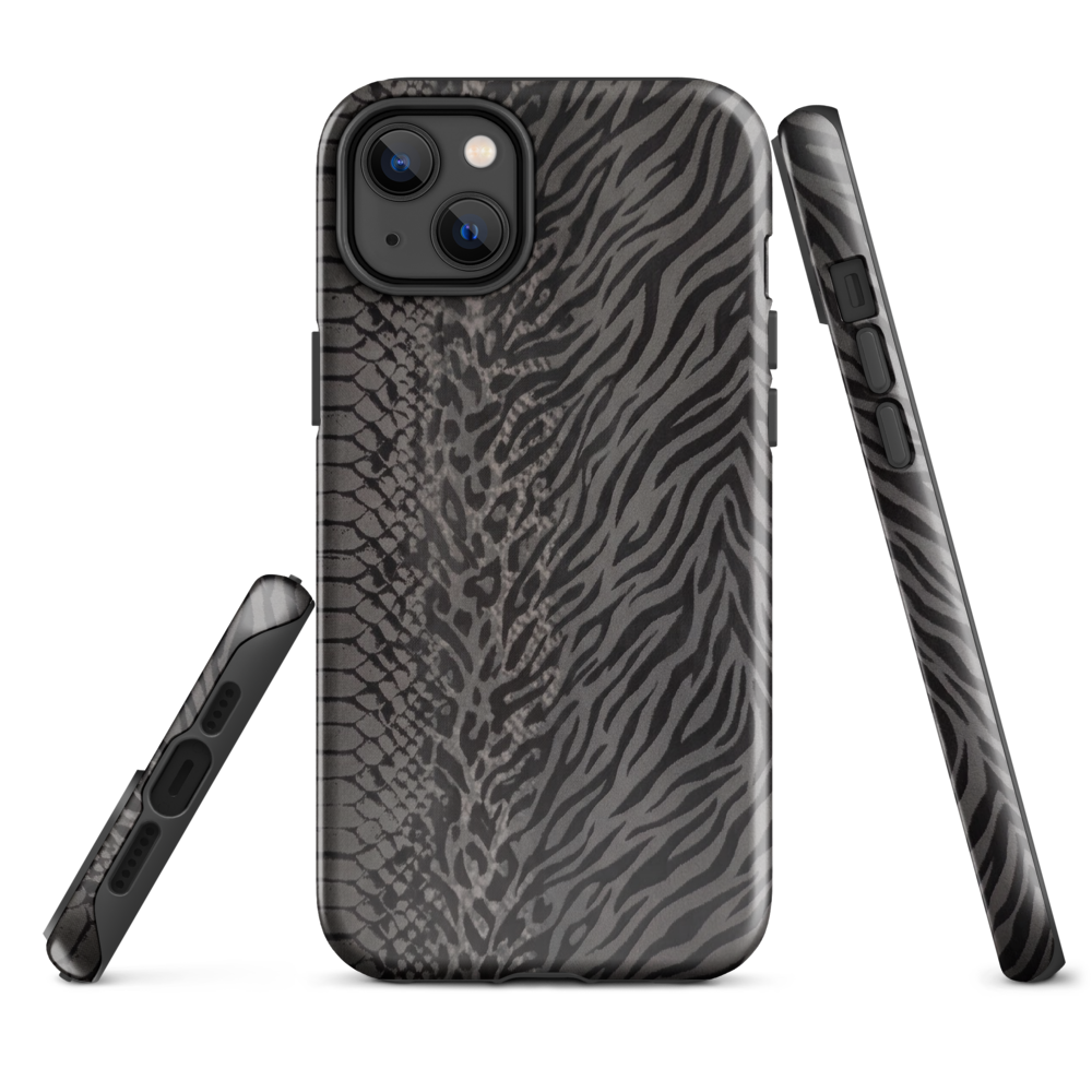 Dark Gray Zebra Print y2k inspired Tough Case for iPhone®