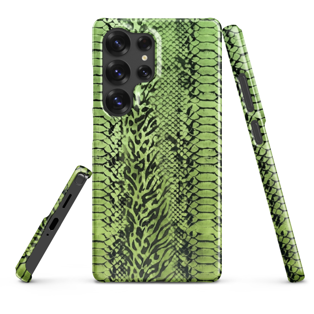 Green Snake Skin & Leopard Print Snap Case for Samsung